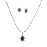 Classic necklace with rhodium plating pendant set jewelry