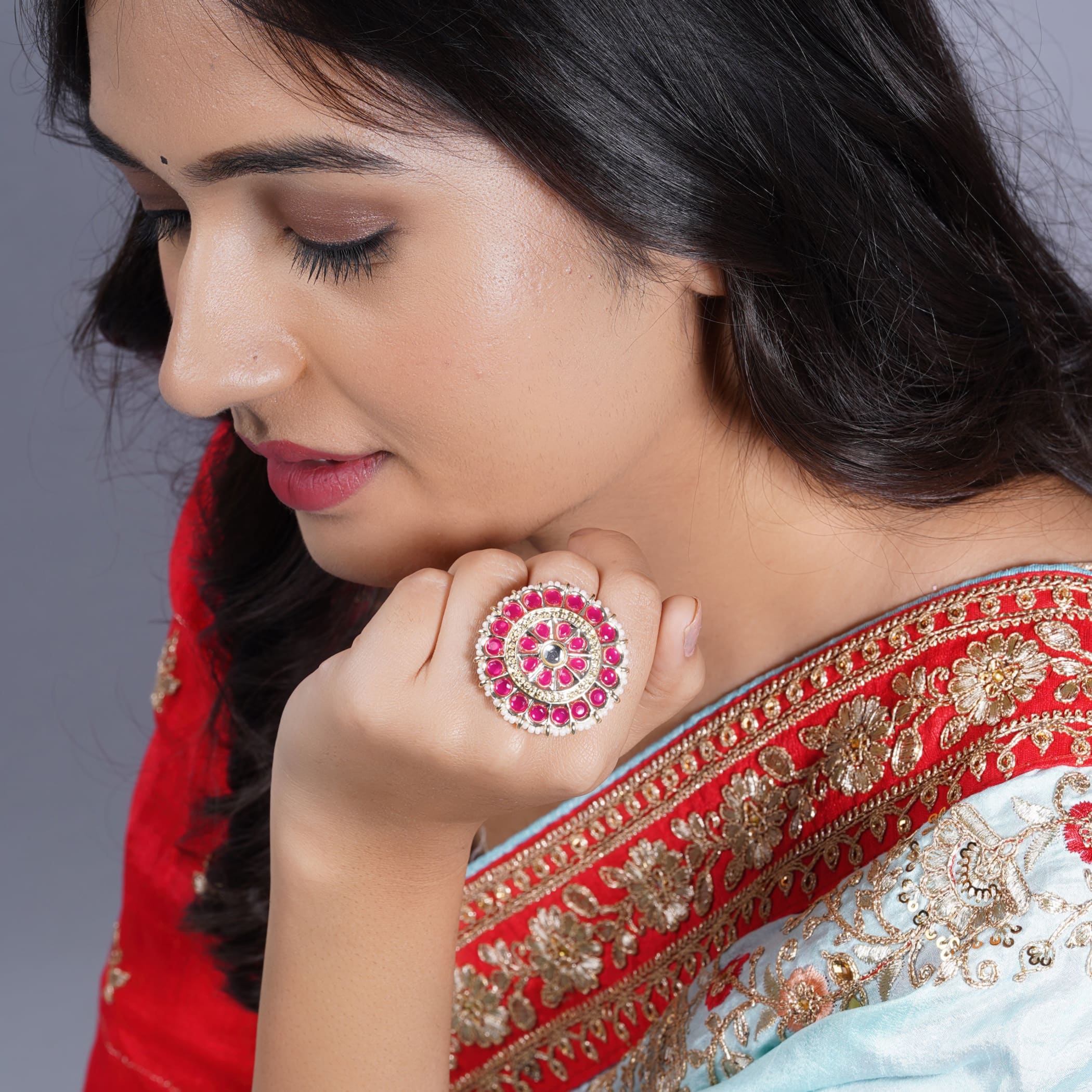 Classic ring with gold plating women rings jewelry womens