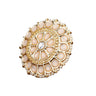 Kundan & pearl ring with gold plating vintage round
