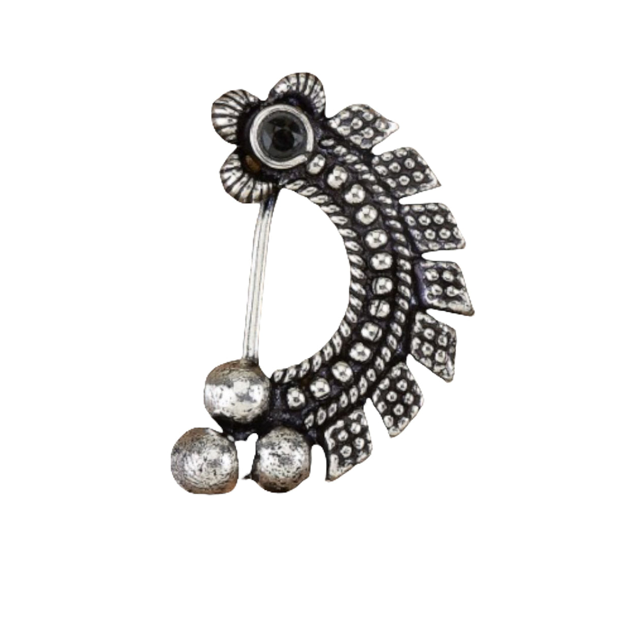 Marathi nath nose pin silver style clip on nosepin jewelry