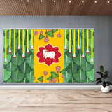 Cow backdrop with marigold design indian traditional cloth