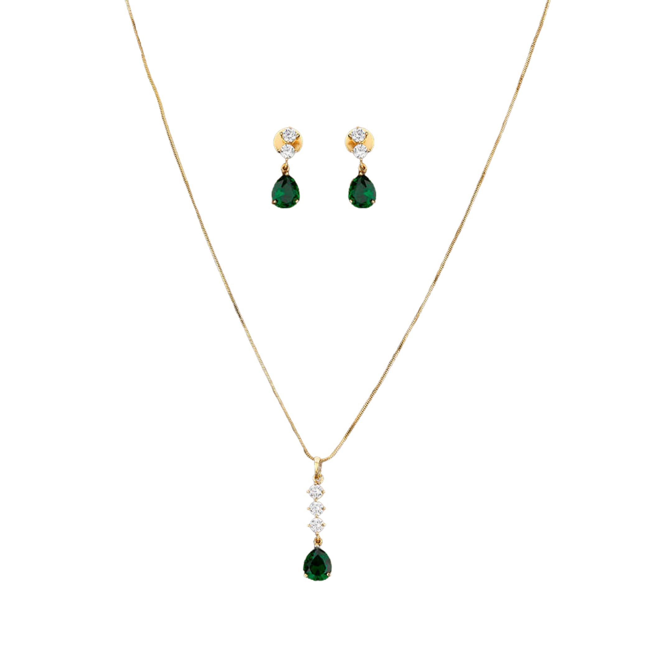 Cz Classic Pendant Set With Gold Plating Jewelry
