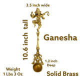 Decorative brass dancing ganesha/krishna spoon yagya hawan