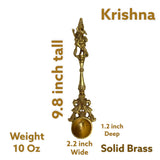 Decorative brass dancing ganesha/krishna spoon yagya hawan