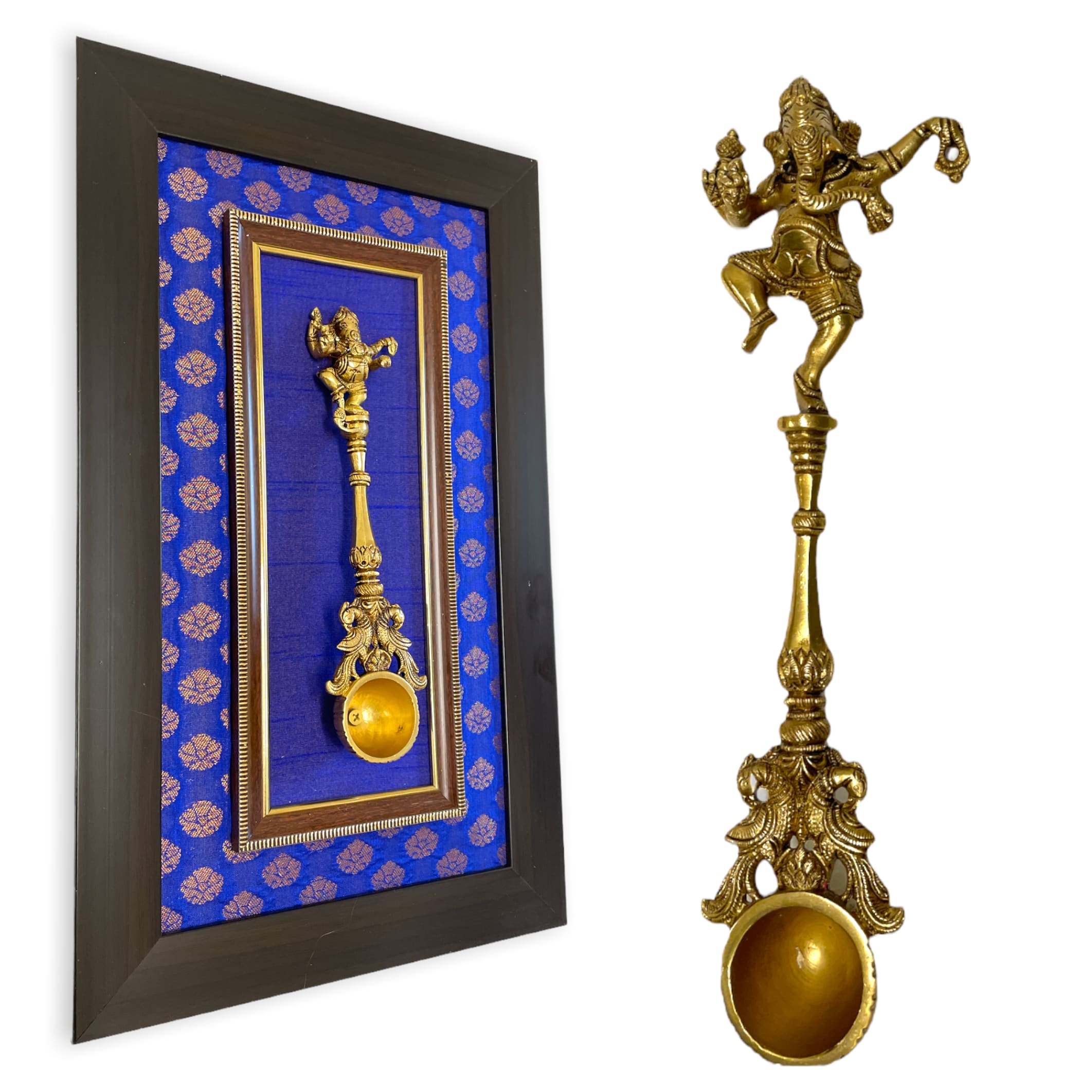 Decorative Brass Dancing Ganesha Wall Frame Art For Living