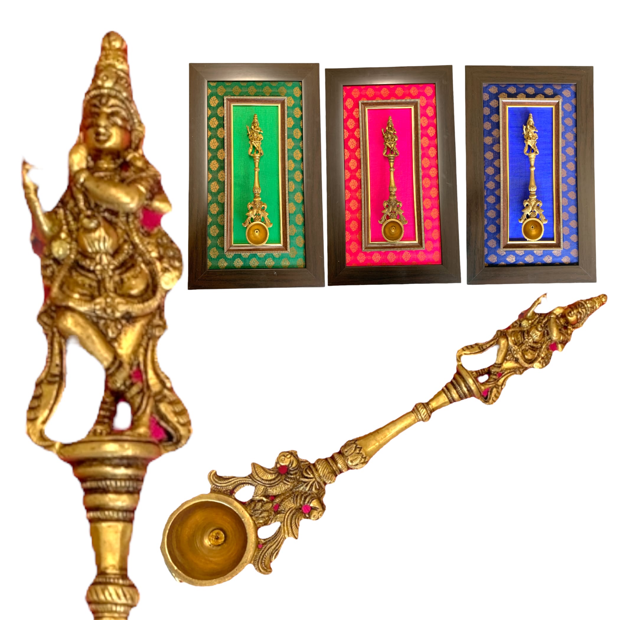 Decorative brass dancing krishna wall art for living /