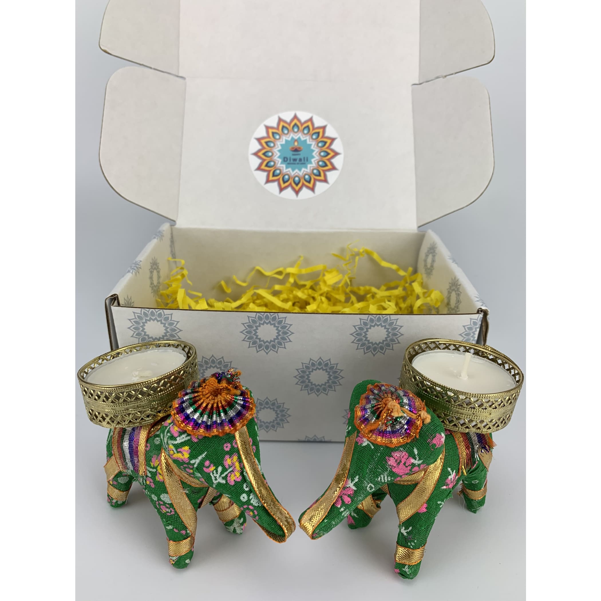 Diwali gift box usa hamper tealight holder basket decor diya