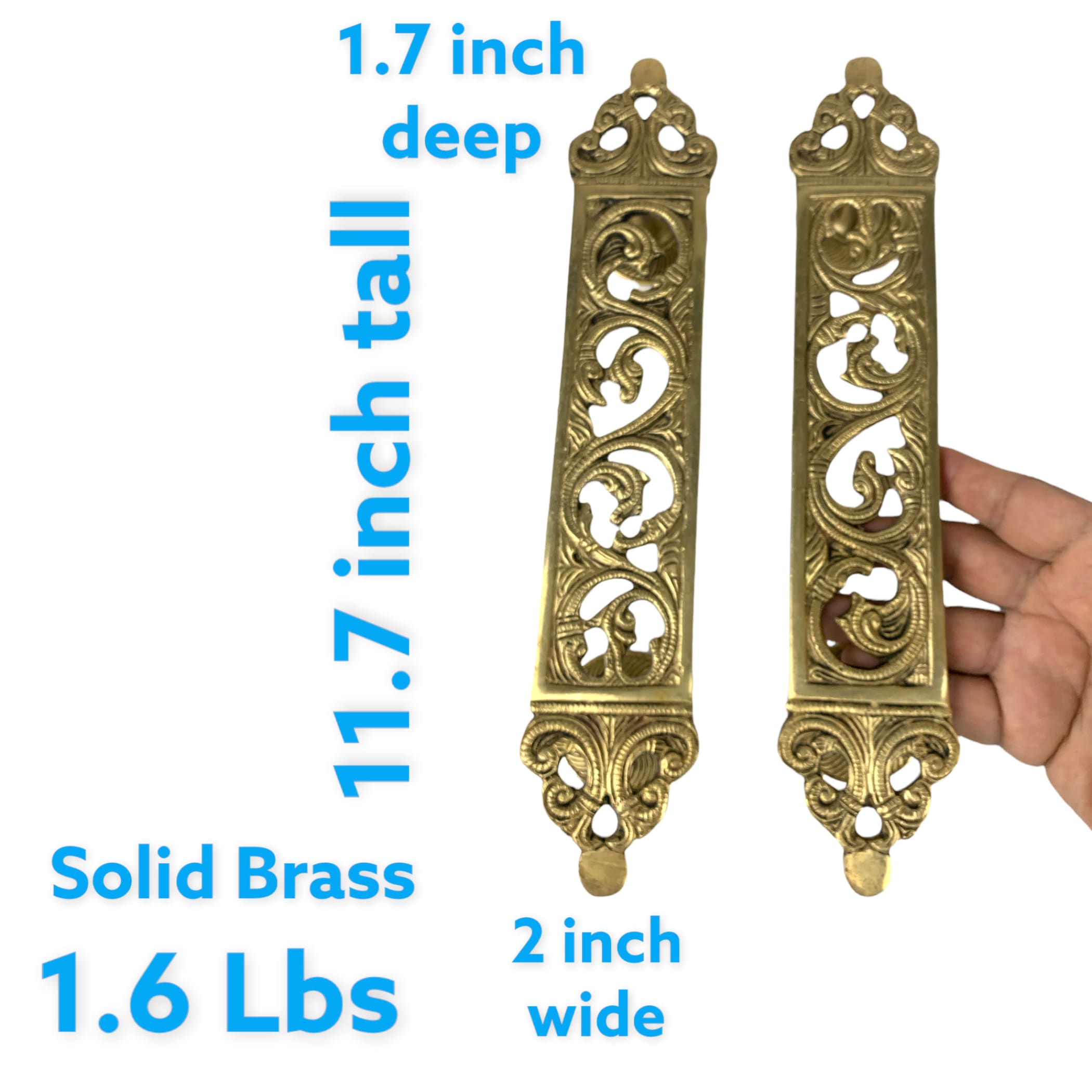 Door pull handle designer hardware 11.7 inches brass