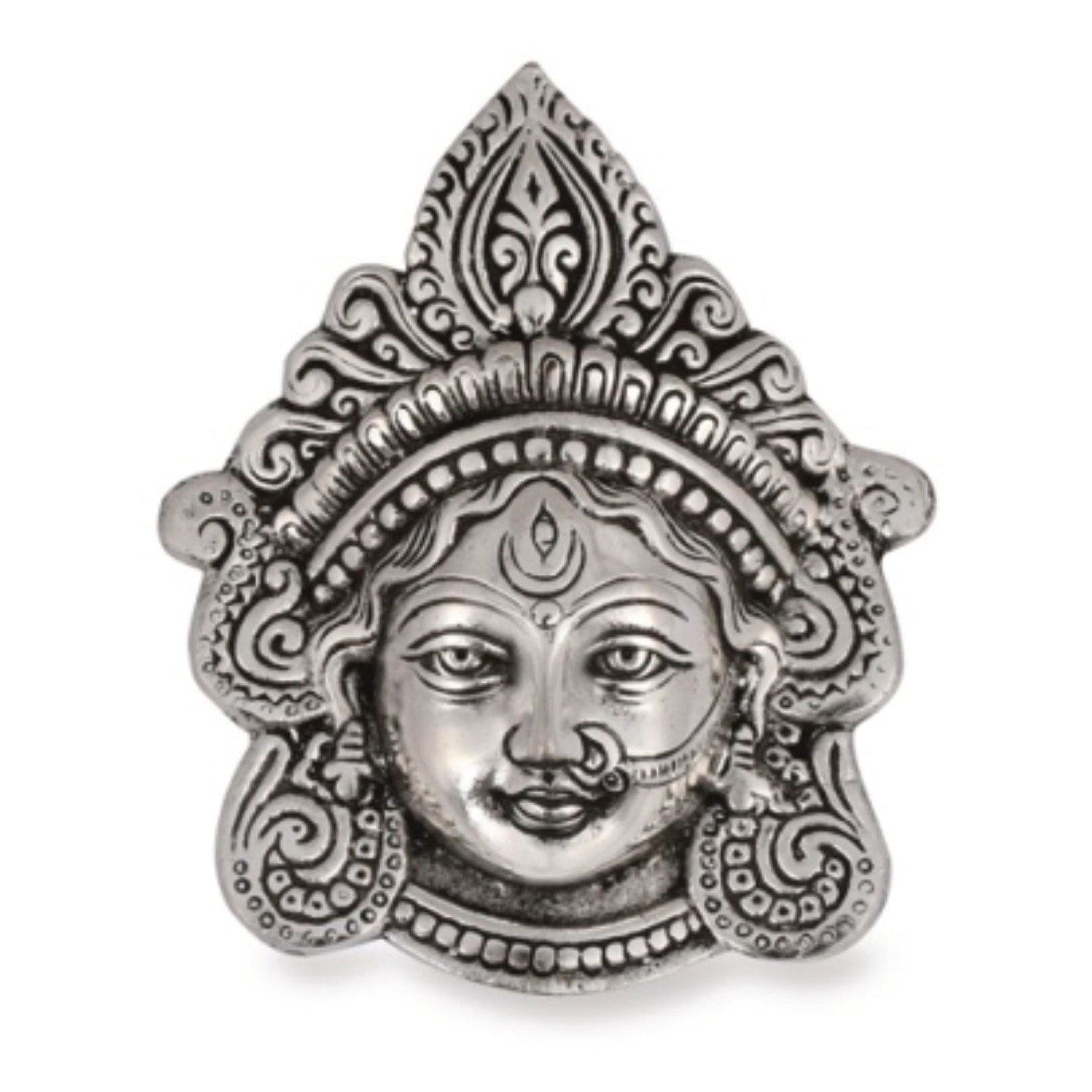 Durga Face Hanging Metal Goddess Maa Hindu Religious Kali
