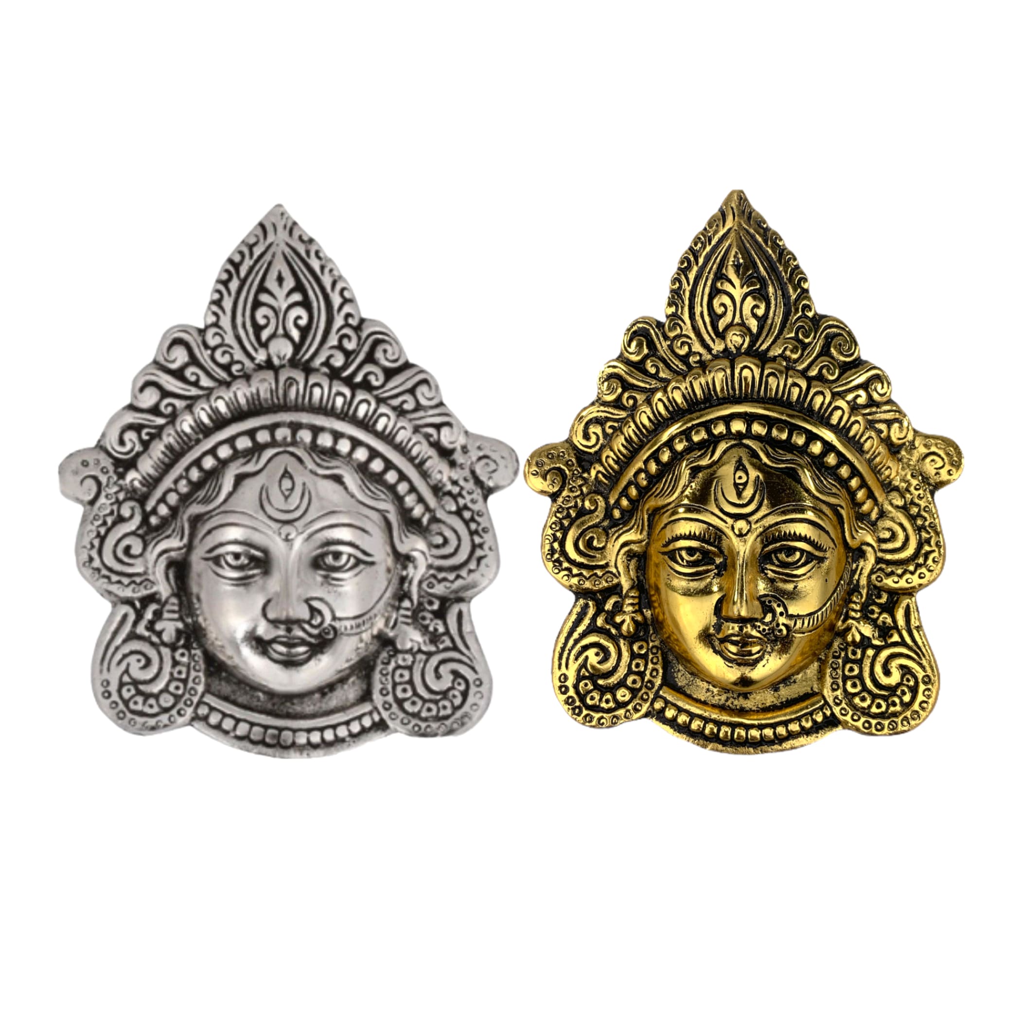 Durga face hanging metal goddess maa hindu religious kali