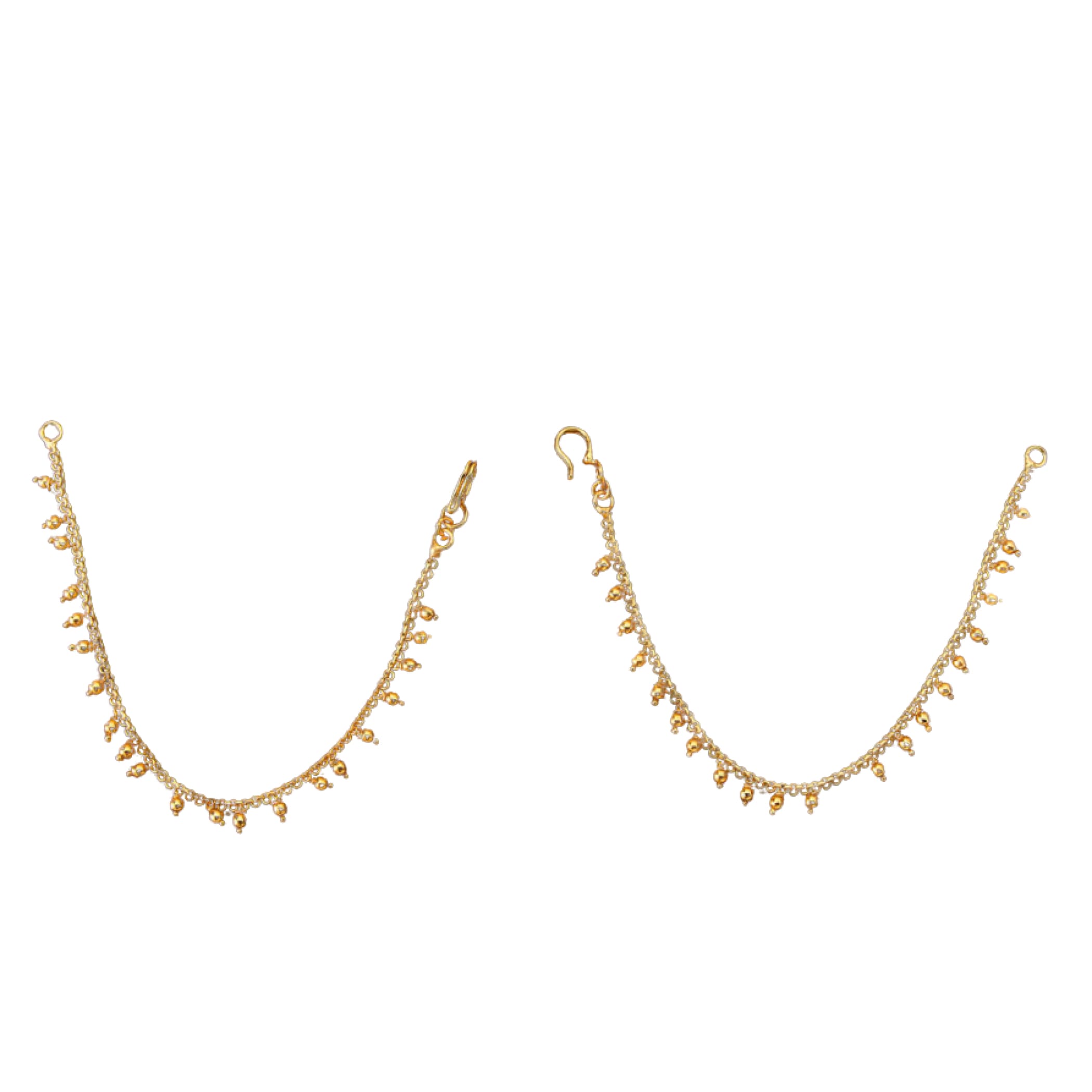 Dangle earrings long gold chain indian traditional jhumka