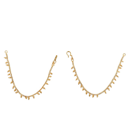 Dangle earrings long gold chain indian traditional jhumka