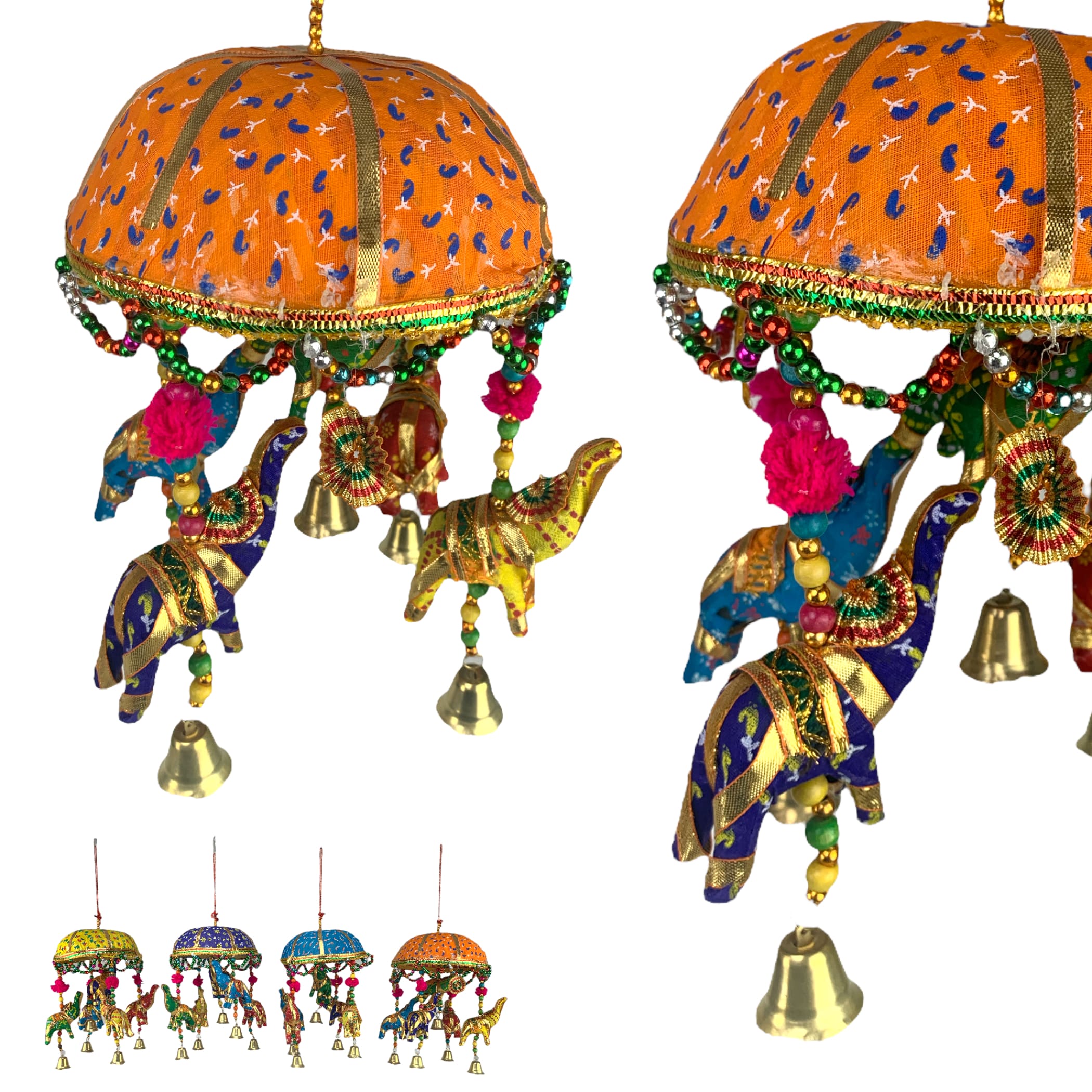 Elephant umbrella rajasthani wall hanging indian home decor