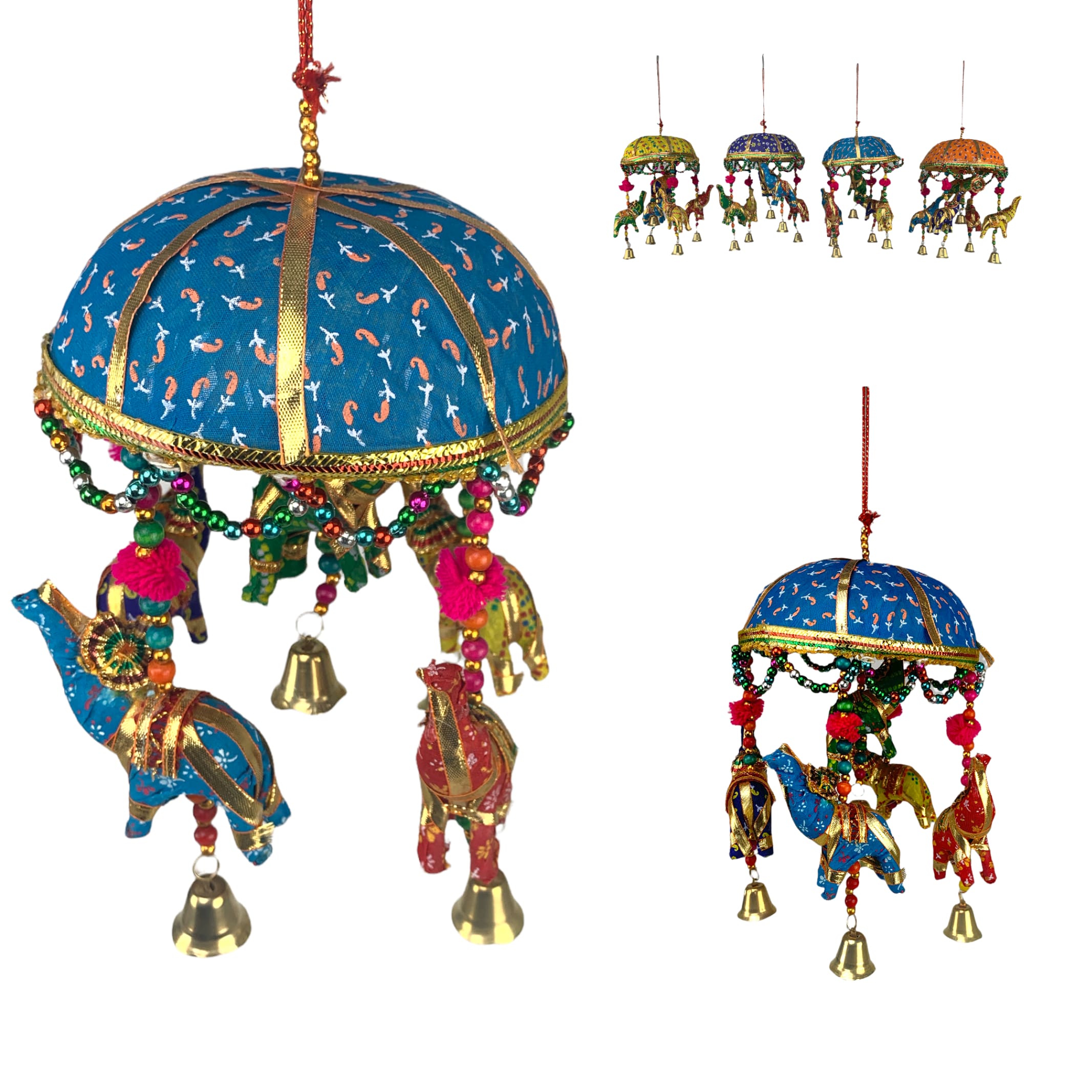 Elephant umbrella rajasthani wall hanging indian home decor