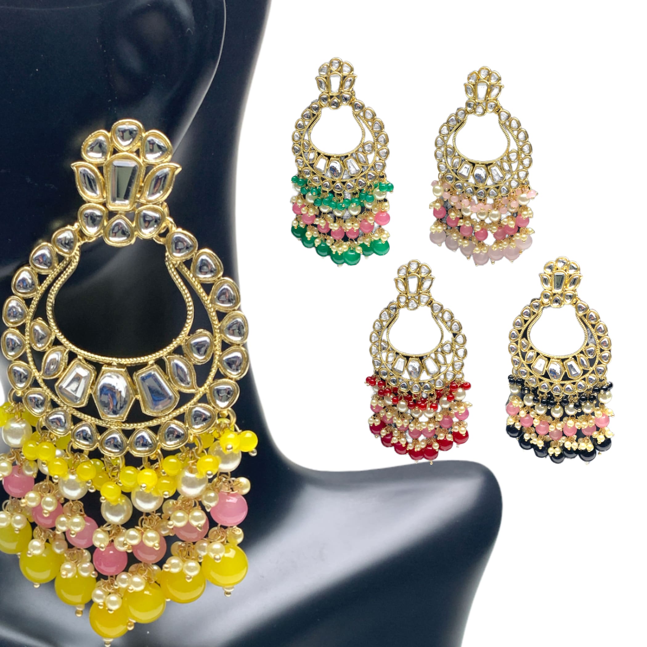 Ethnic Chandelier Earrings Indian Pakistani Jewelry