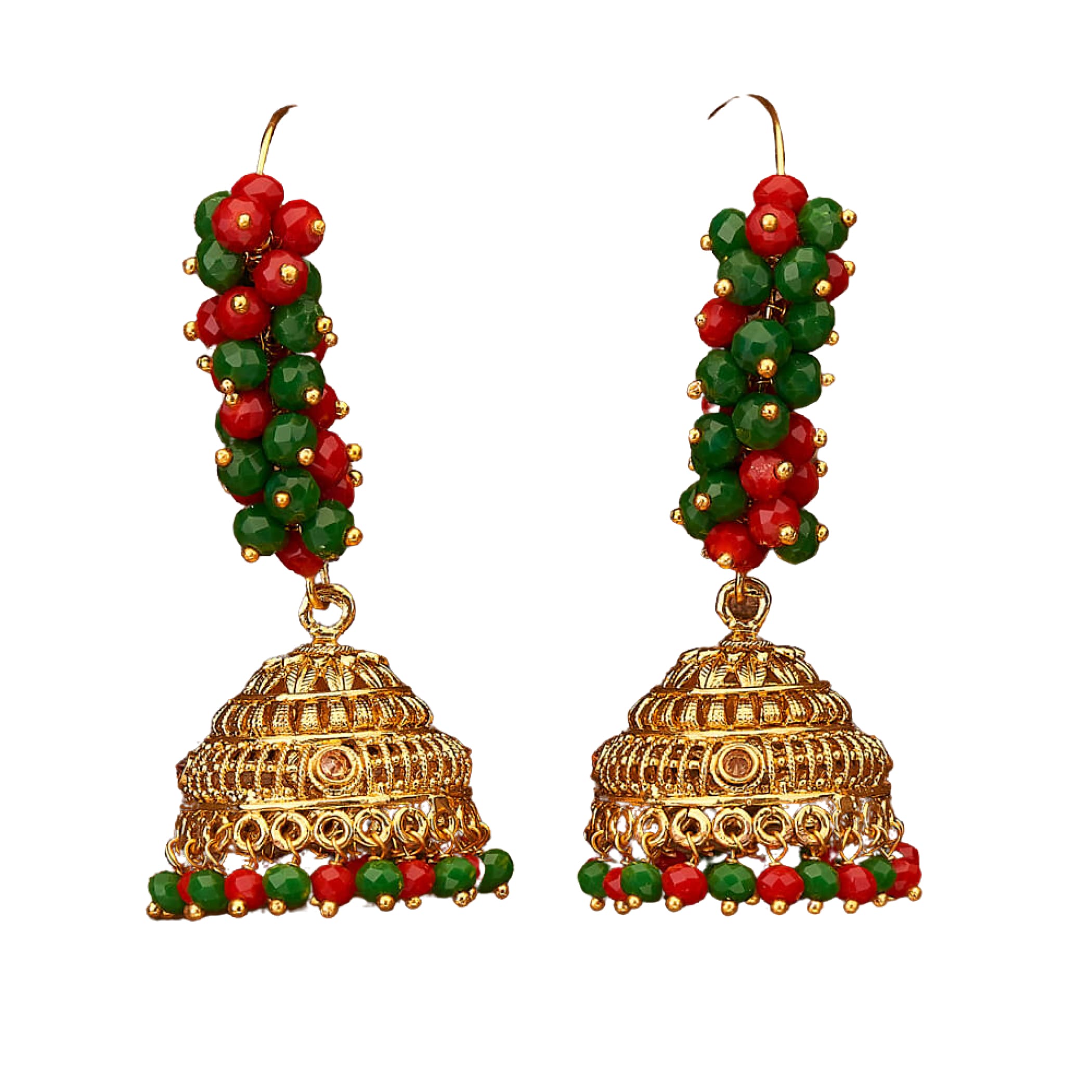 Ethnic chandelier earrings kundan moti indian pakistani
