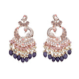 Indian earrings bollywood jhumka for women peacock kundan &