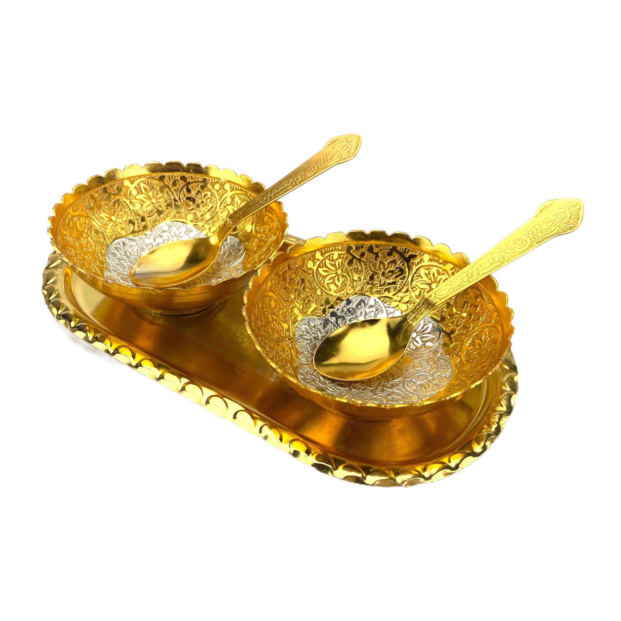 German silver bowl gold plated set indian punjabi muslim