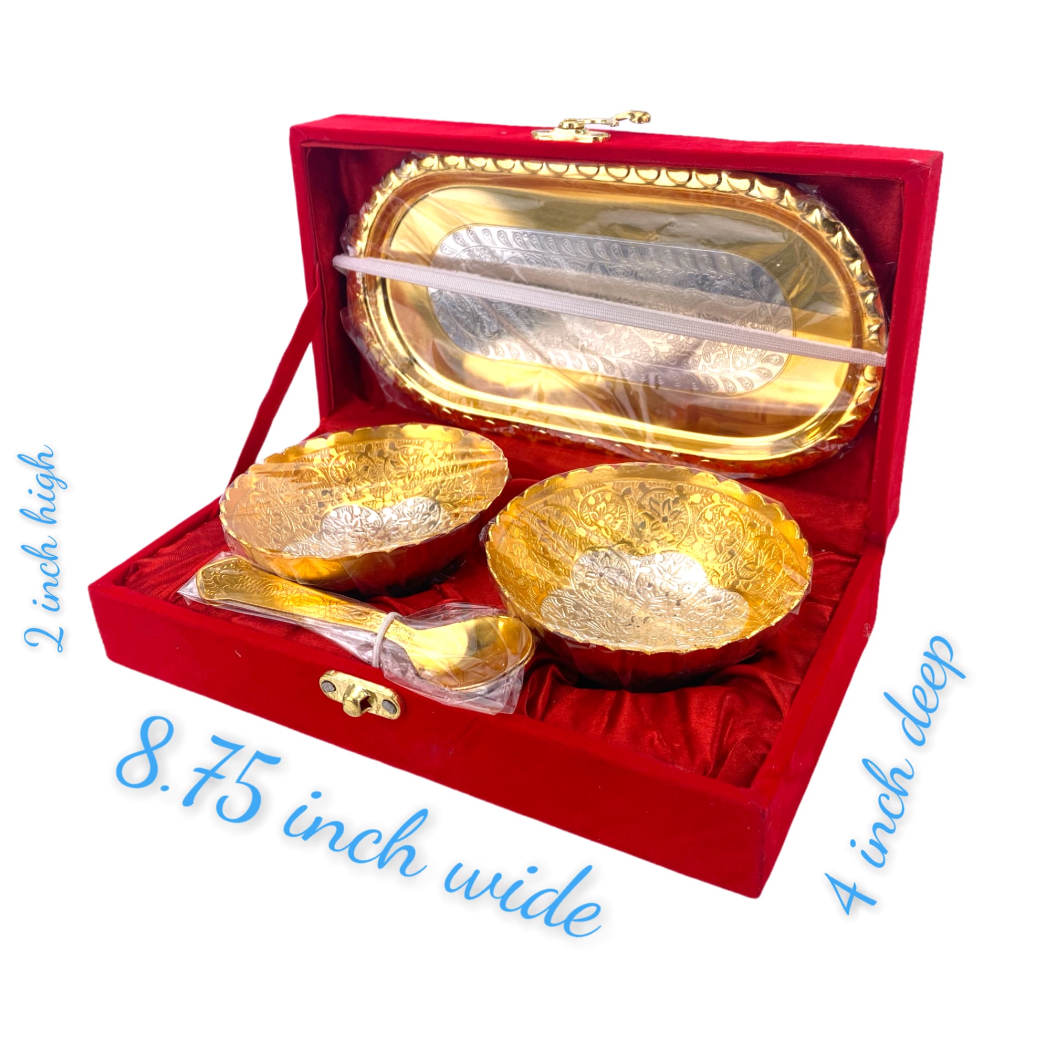 German silver bowl gold plated set indian punjabi muslim