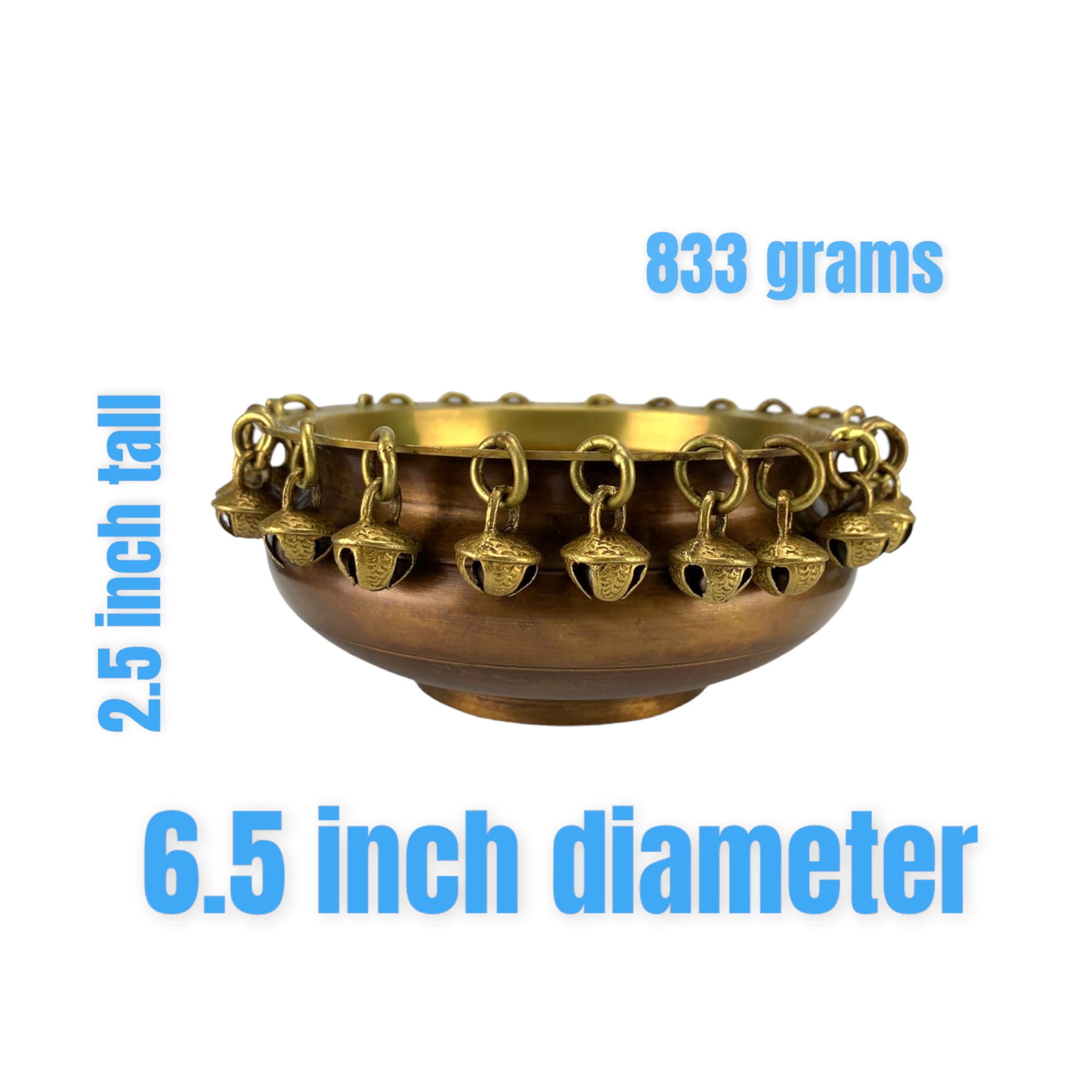 Ghungroo brass urli bowl center table decor showpiece for