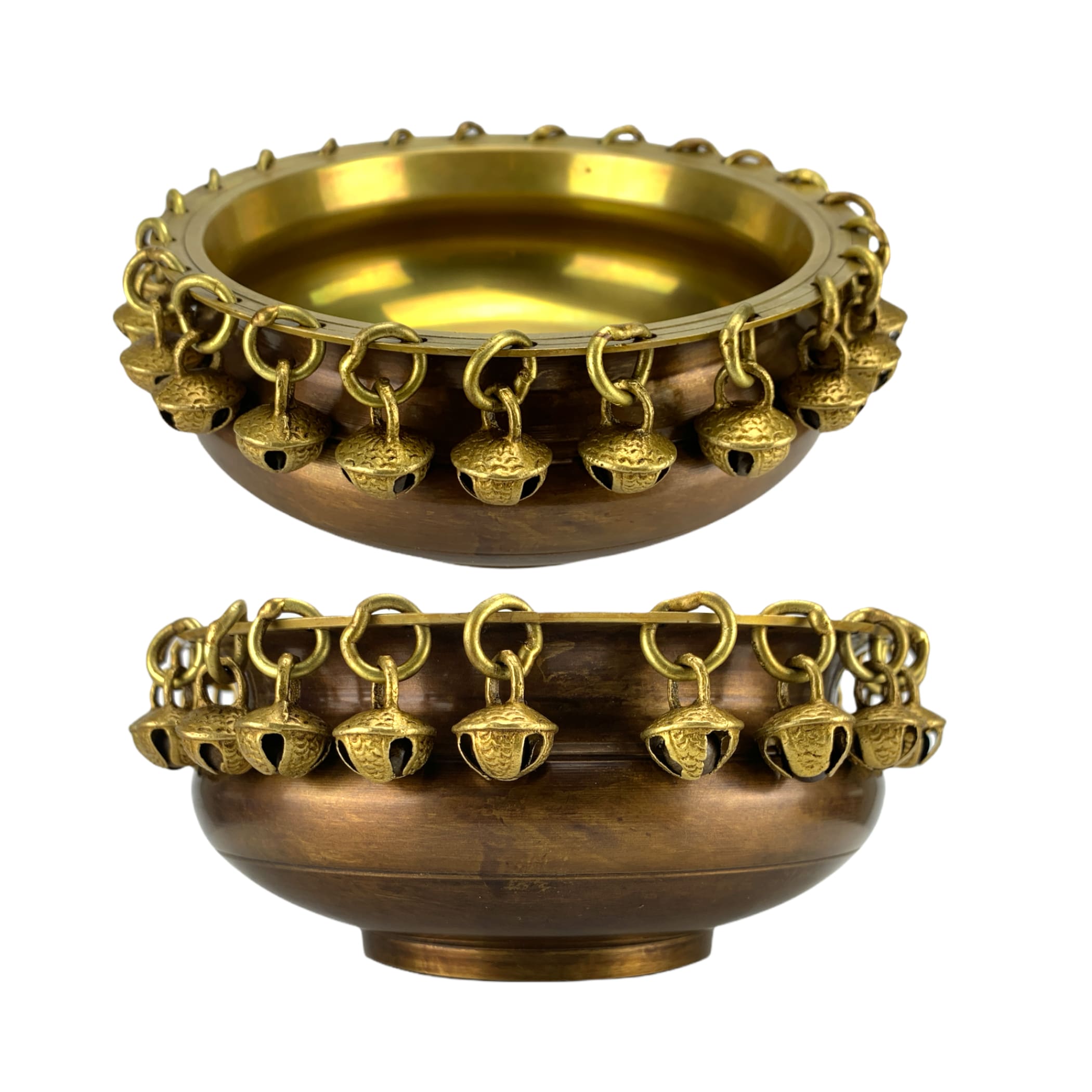 Ghungroo brass urli bowl center table decor showpiece for