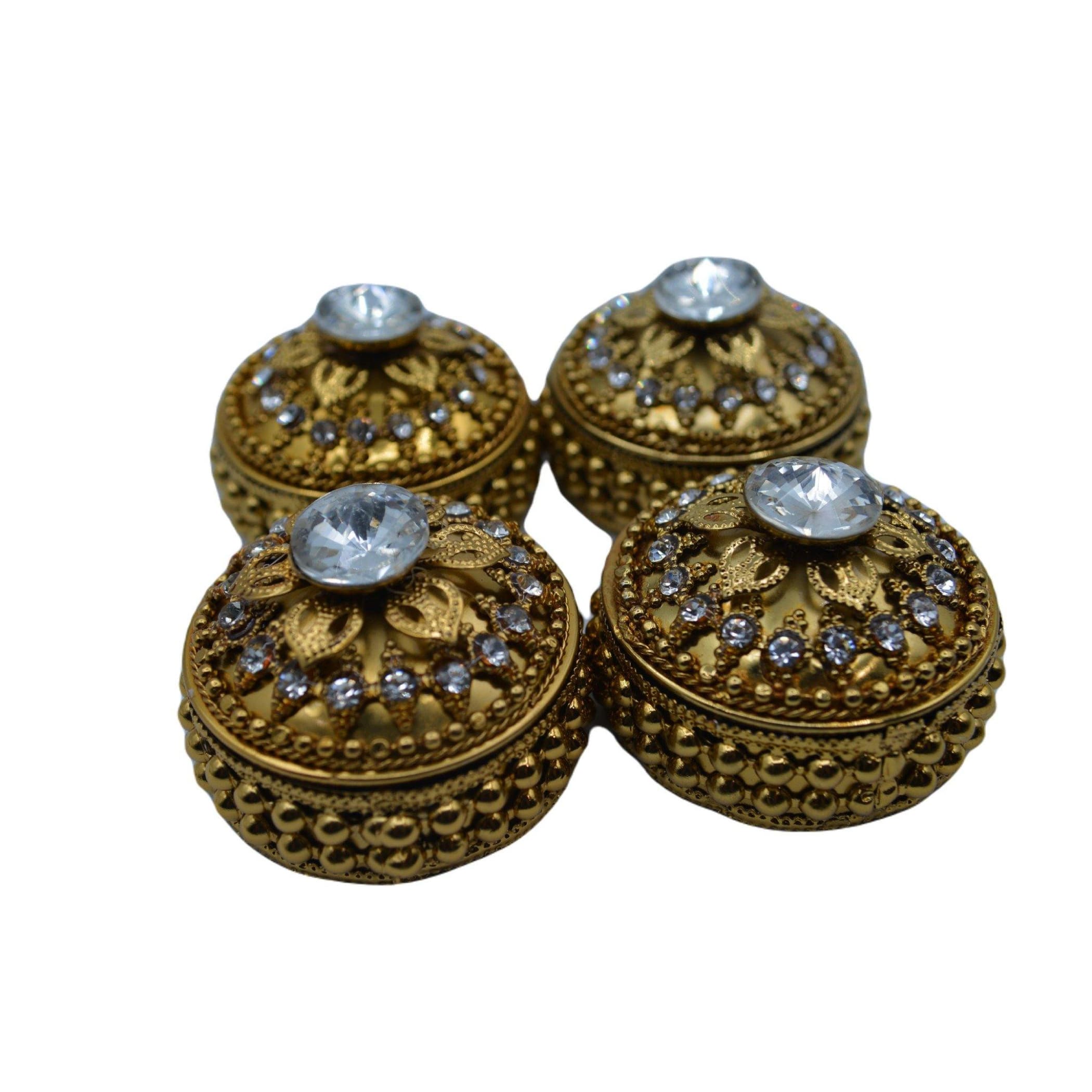 Golden metallic kumkum holder decorative box sindoor dabbi