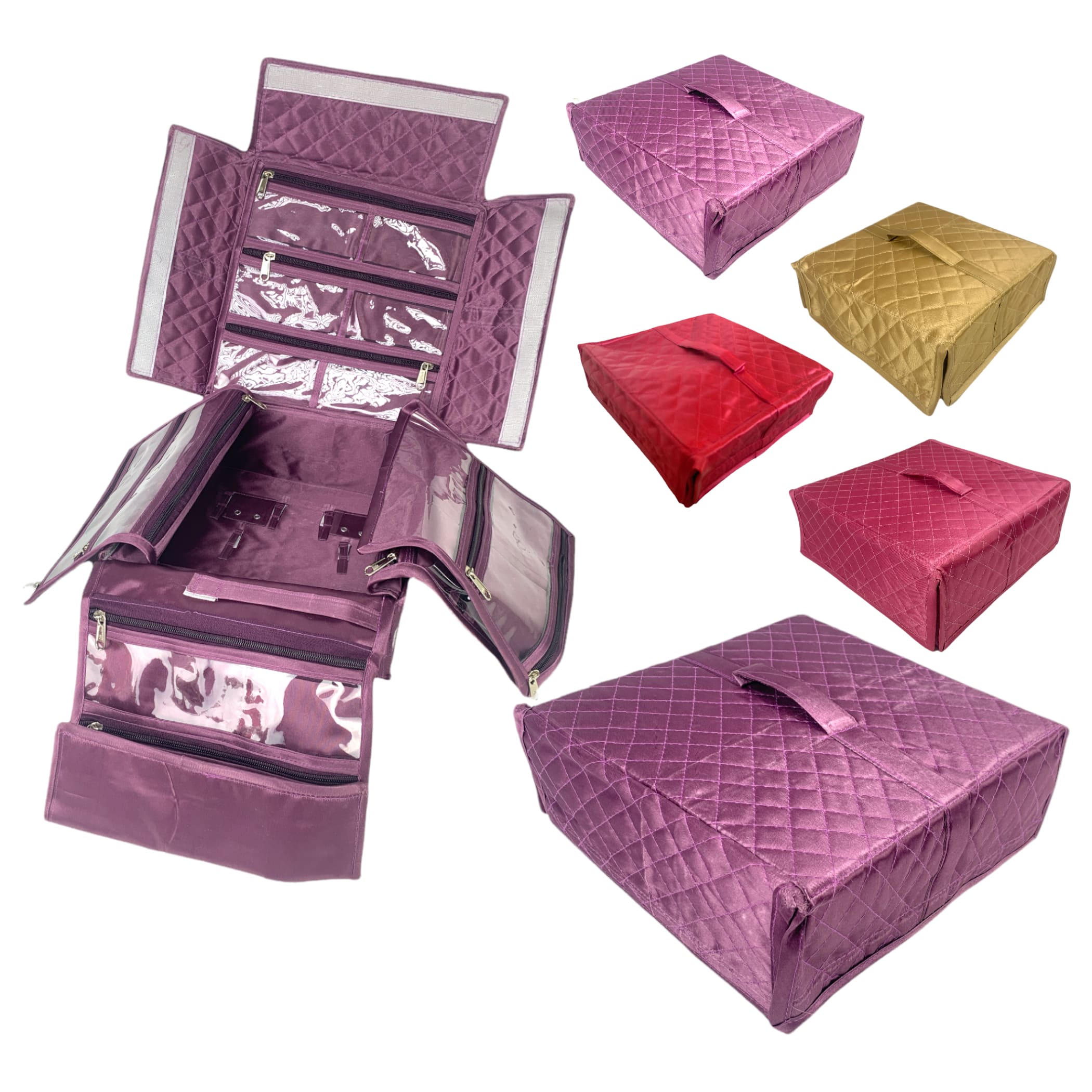 Handmade travel jewelry cloth bag kit organizer case box