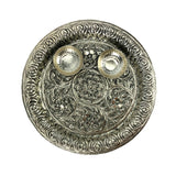 Indian german silver pooja thali set diya aarti plate haldi