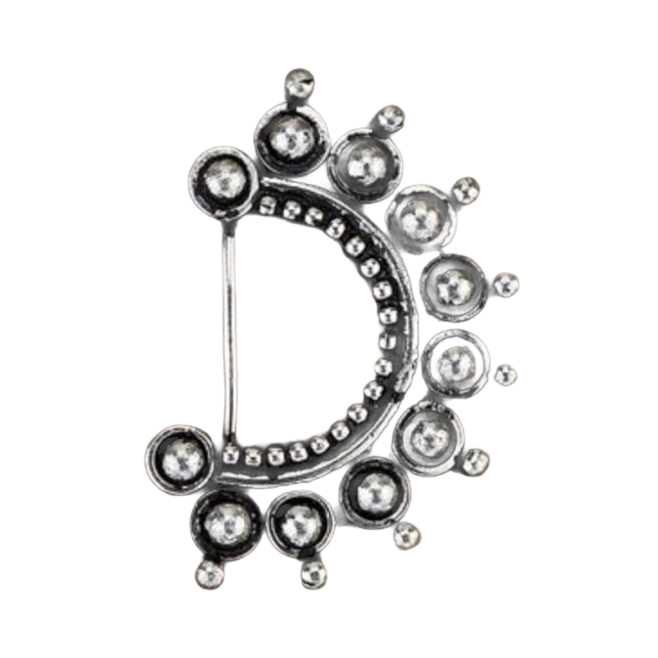 Indo western german silver clip on nath marathi nose pin