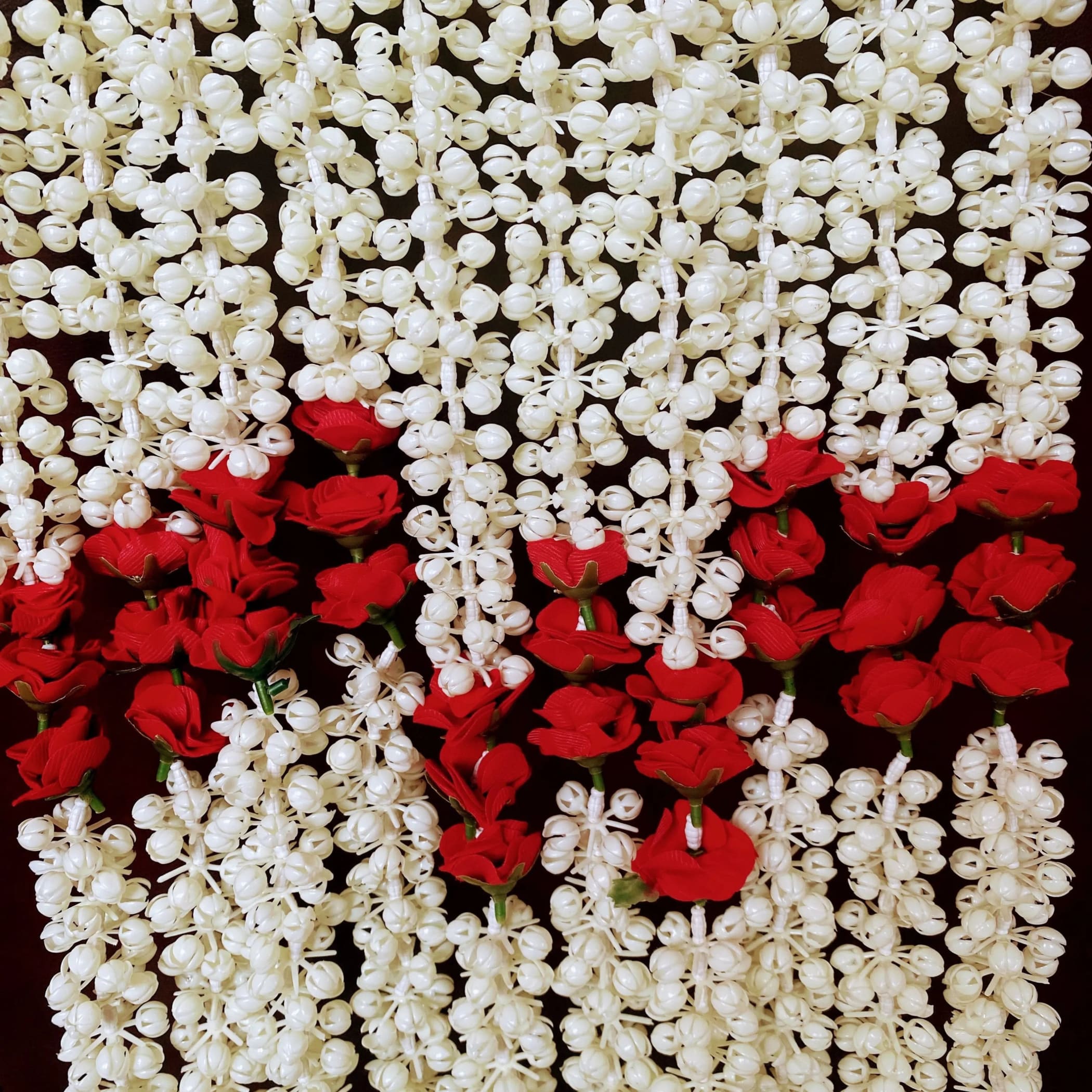Jasmine garland diwali decoration decor backdrop mogra