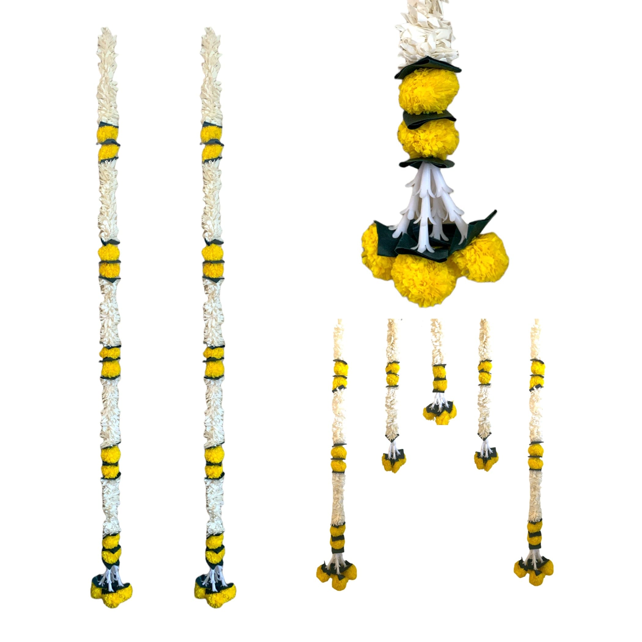 Jasmine yellow marigold garland mogra flower diwali