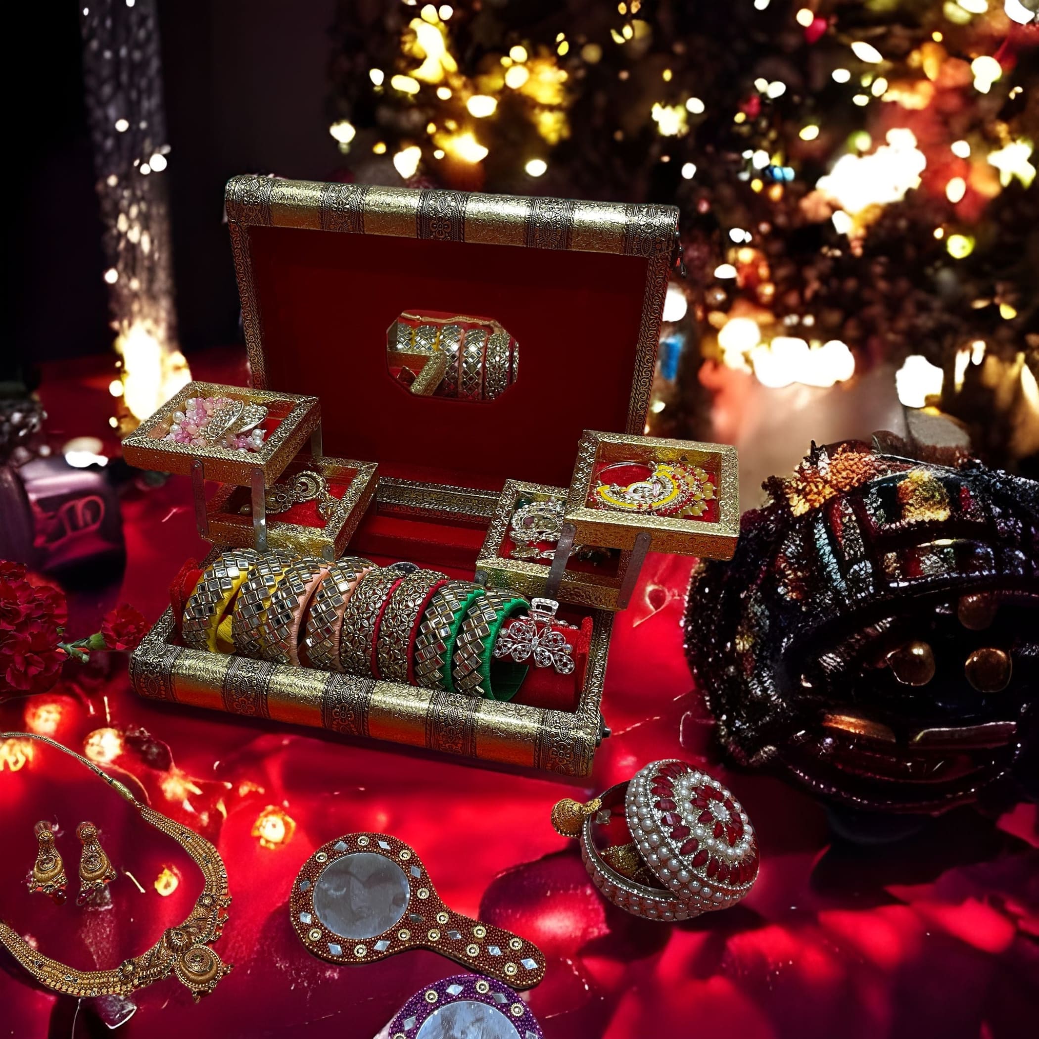 Jewelry box bangle indian pakistani arab wedding dulhan gift