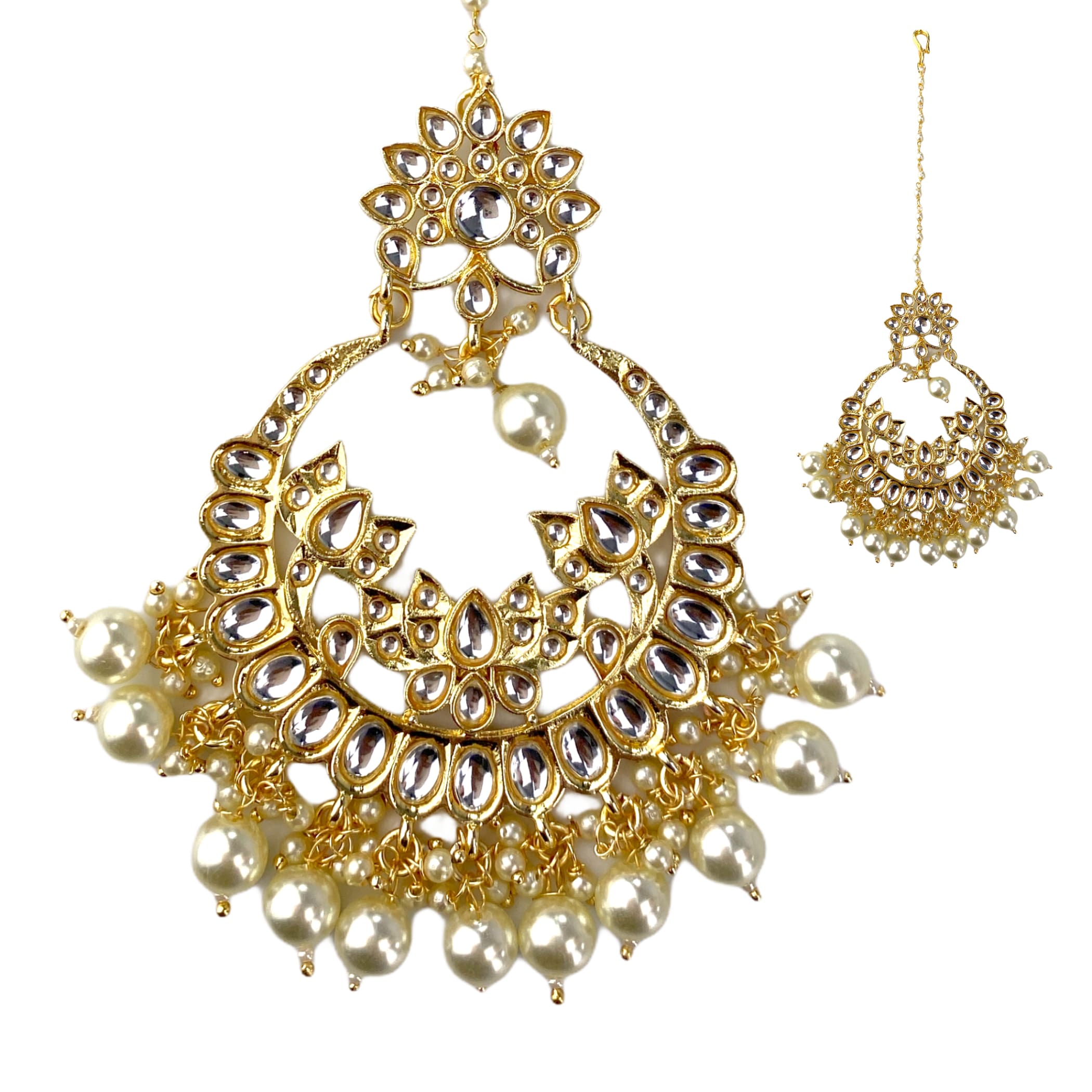 Kundan maang tikka gold plated tika pakistani jewelry