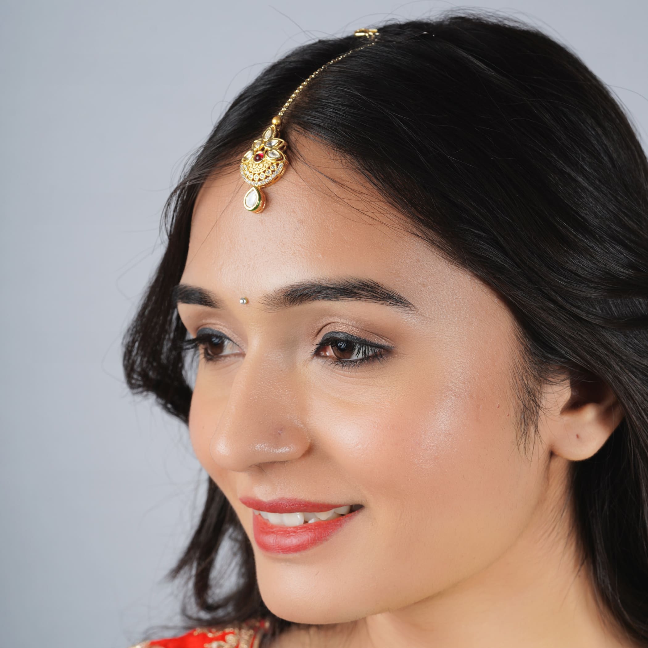 Kundan work maang tikka gold plated tika pakistani jewelry