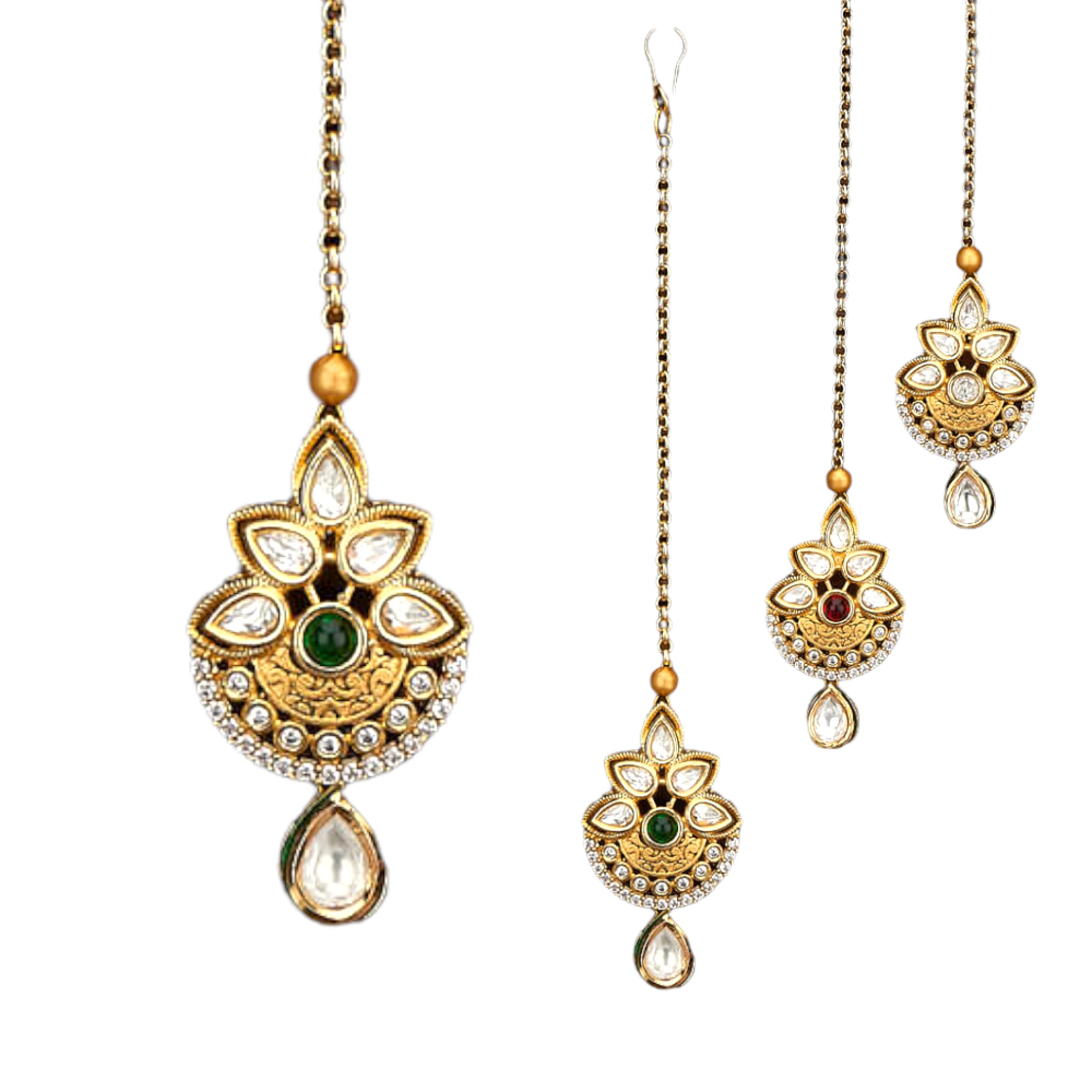 Kundan work maang tikka gold plated tika pakistani jewelry