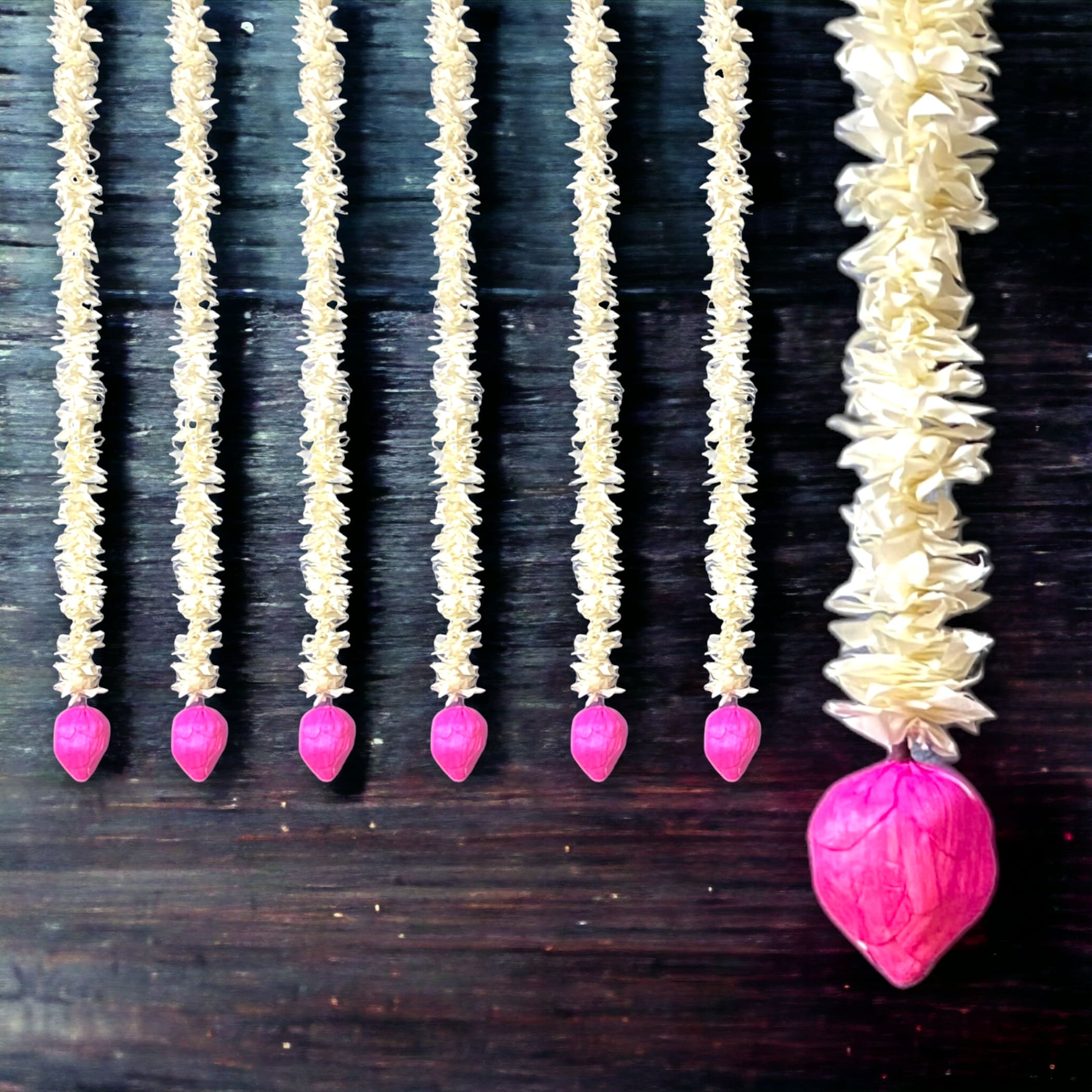 Lotus buds jasmine gajra garland indian wedding decor party