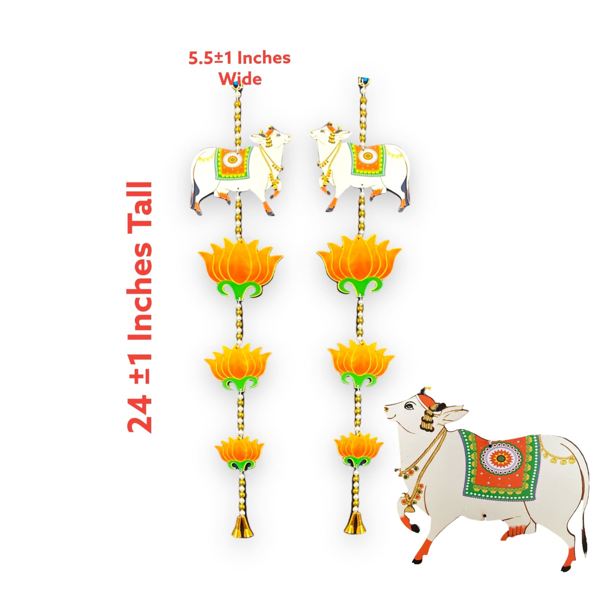 Lotus cow pair hangings for home decor backdrop hanging