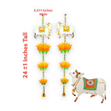 Lotus cow pair hangings for home decor backdrop hanging