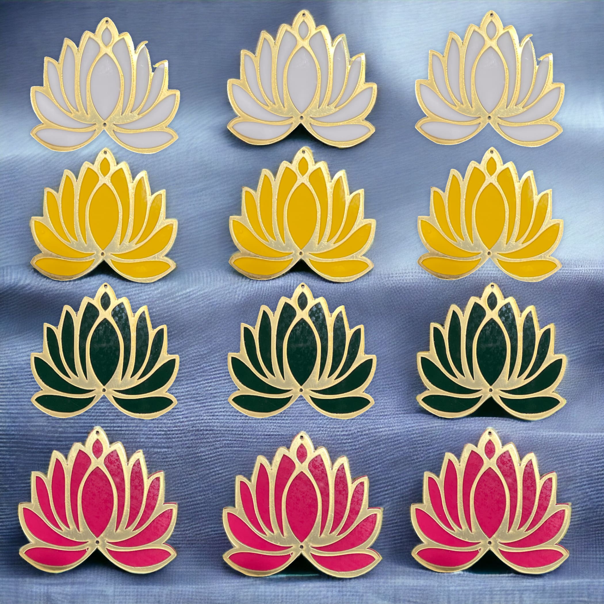 Lotus flower cutout diy rangoli decoration for diwali pooja