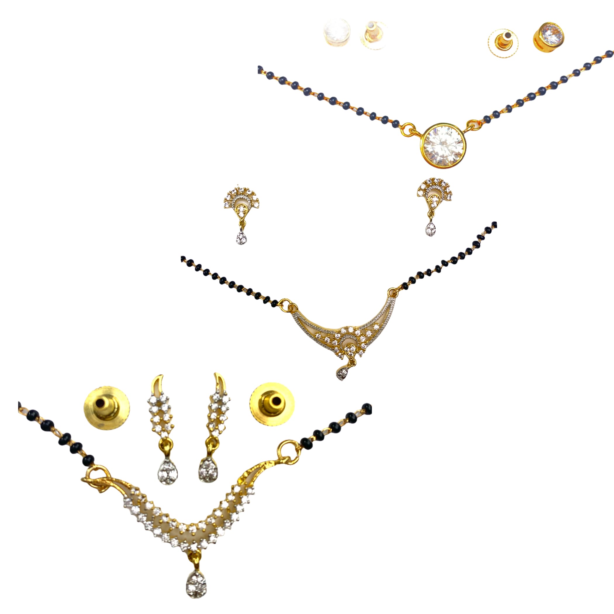 Mangalsutra with earring jewerly set necklace chain earrings