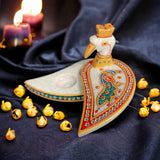 Marble chopra peacock haldi kumkum holder pooja favor