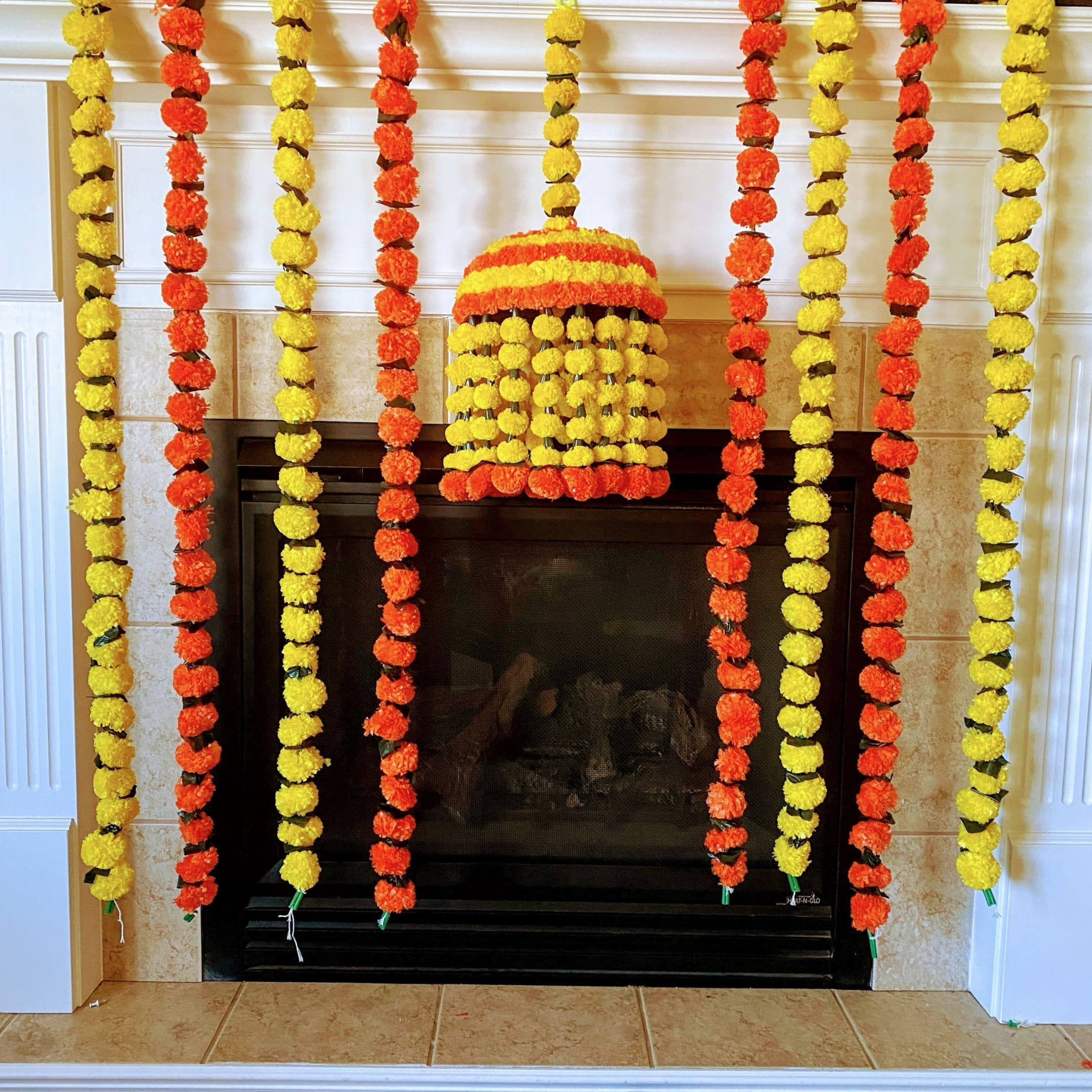 Marigold jhoomar decor mehndi decoration wedding
