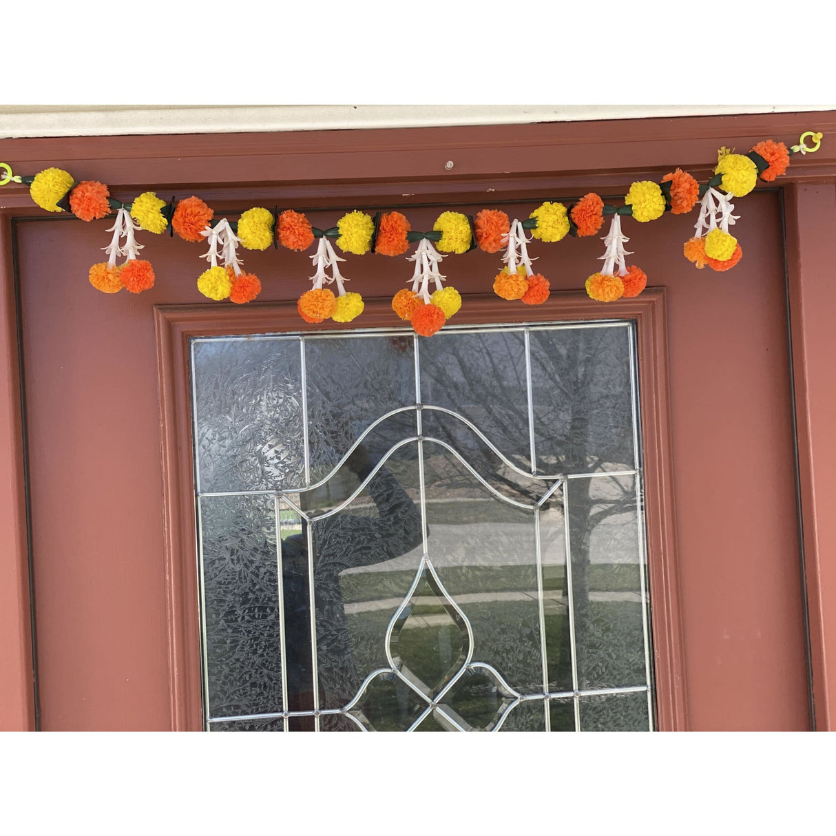 Marigold tuberrose door toran hanging valance festival