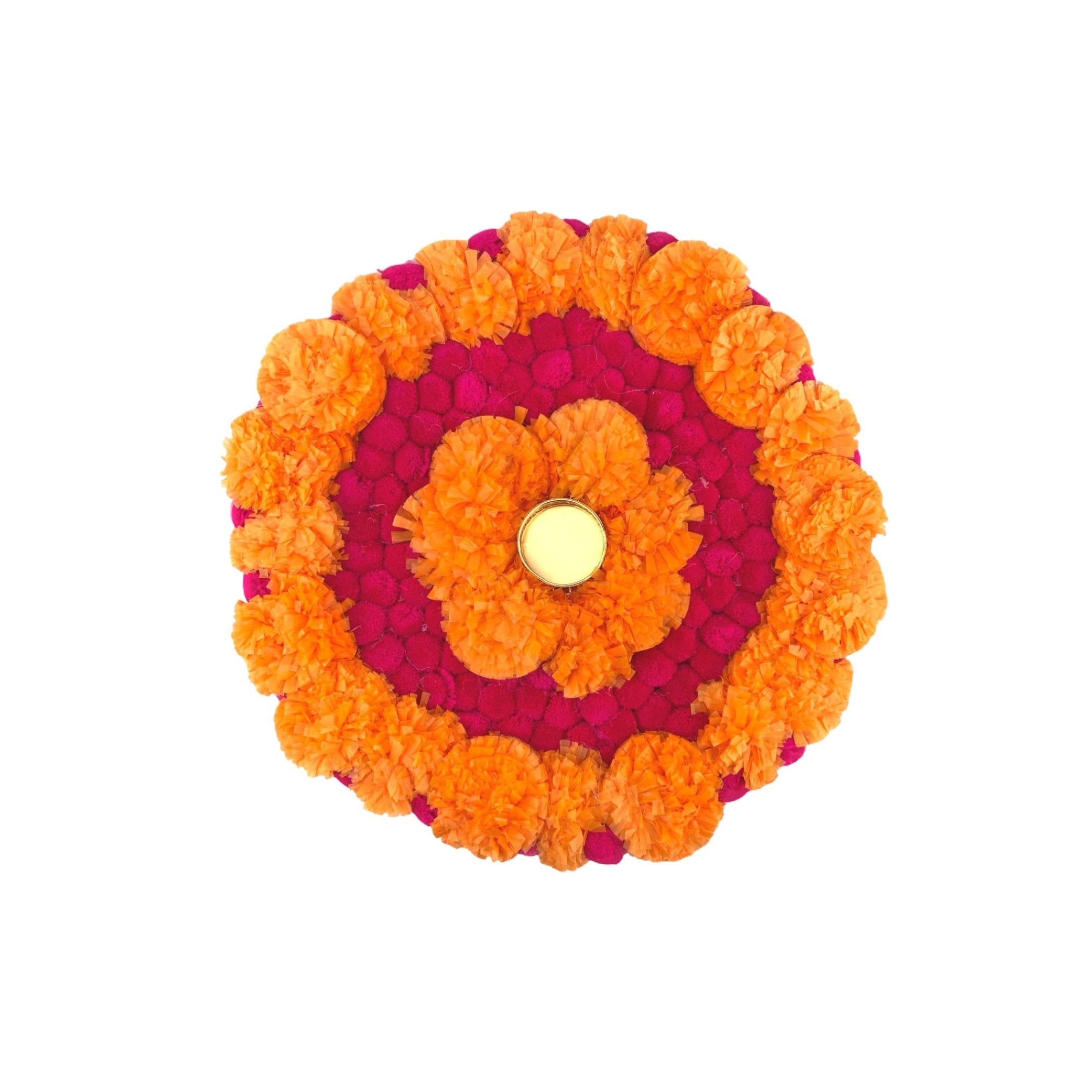 Mat rangoli diwali decor set artificial marigold flowers