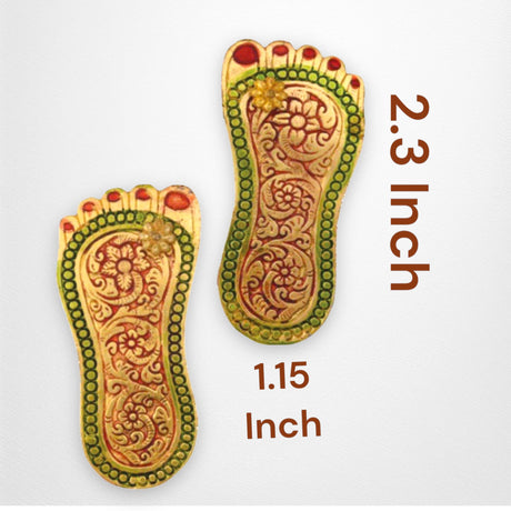 Metal laxmi feet hindu diwali decor vara lakshmi pagh pooja