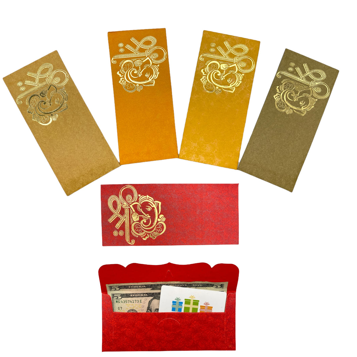 Pack of 10 money envelopes for assorted indian paper shagun