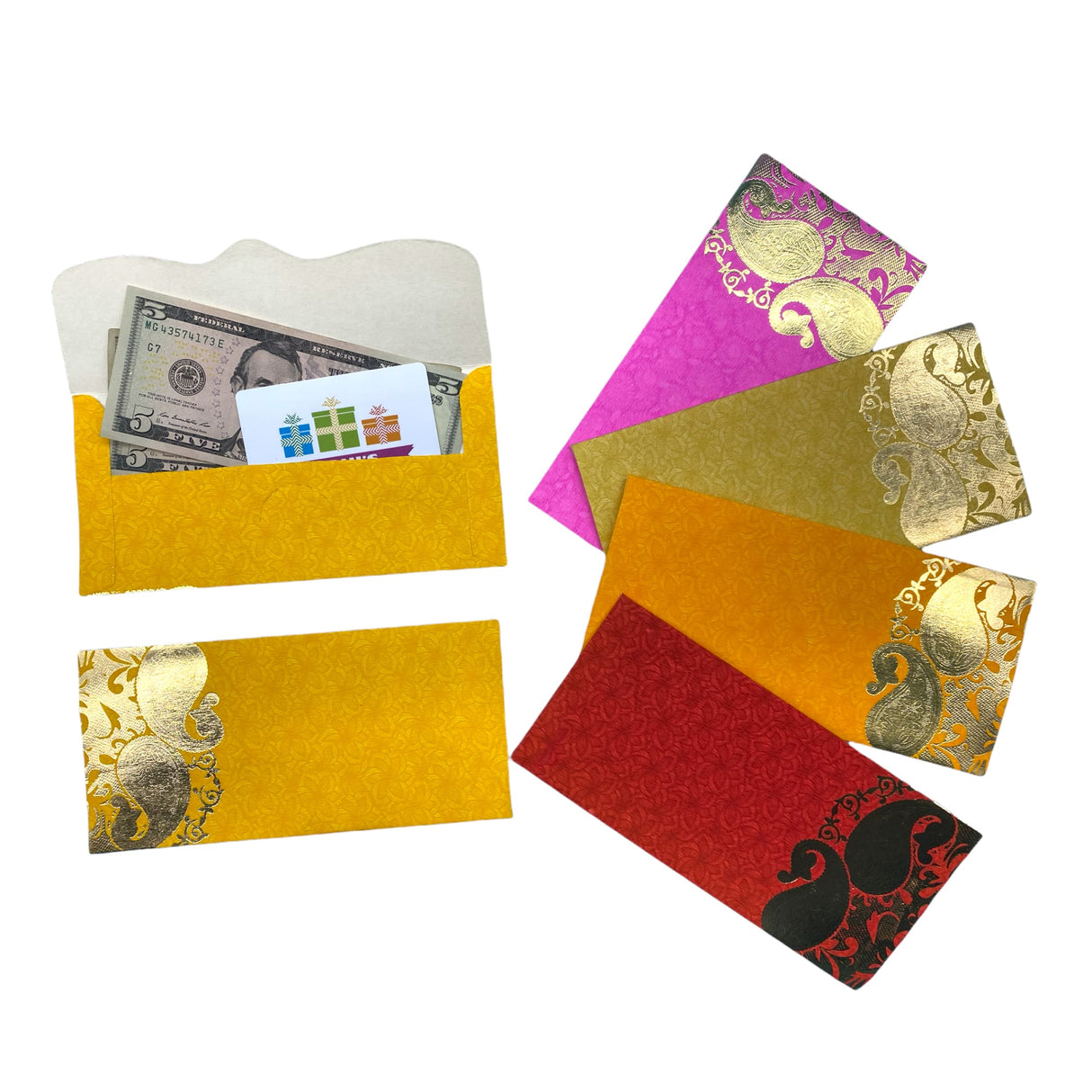 Pack of 10 assorted indian paper shagun gift cards ganesha