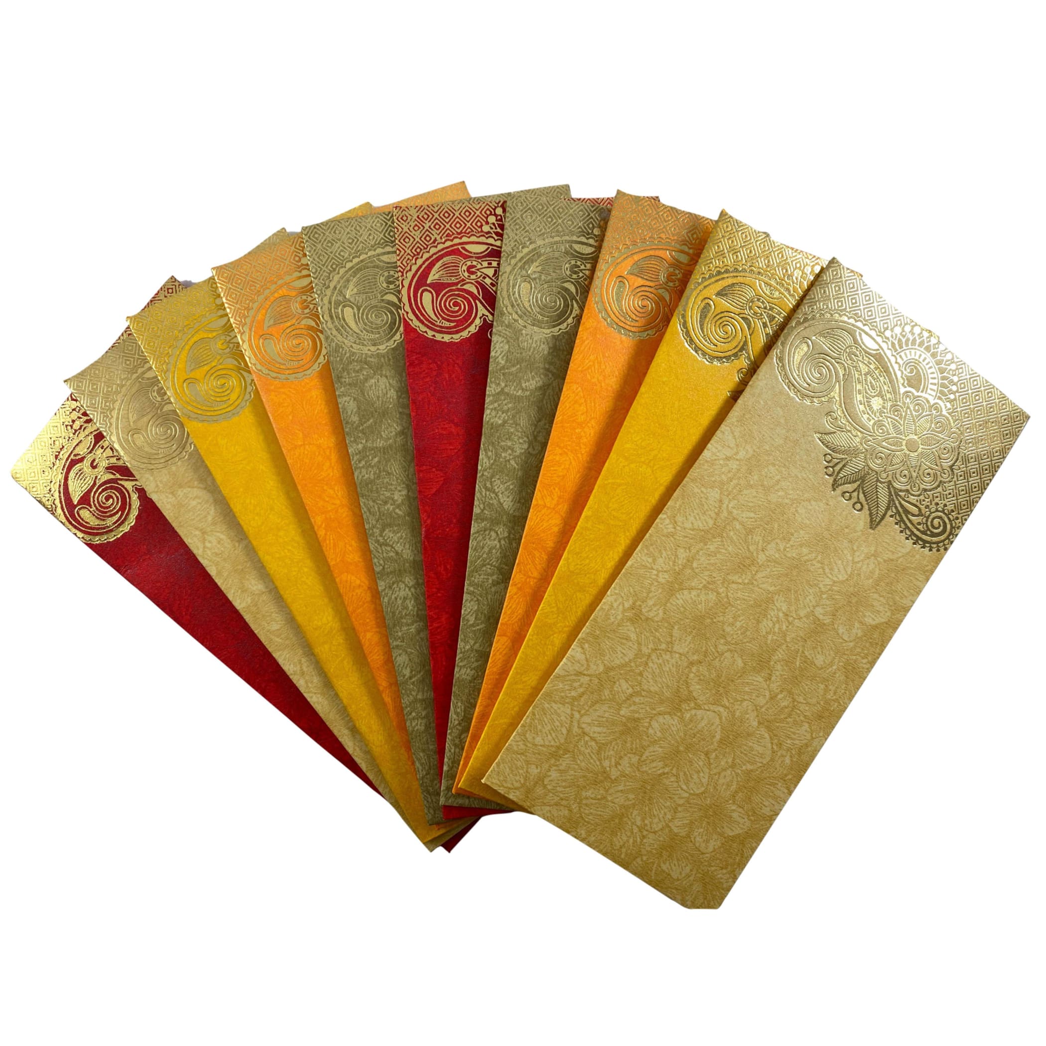 Pack of 10 assorted paisley paper shagun money envelopes