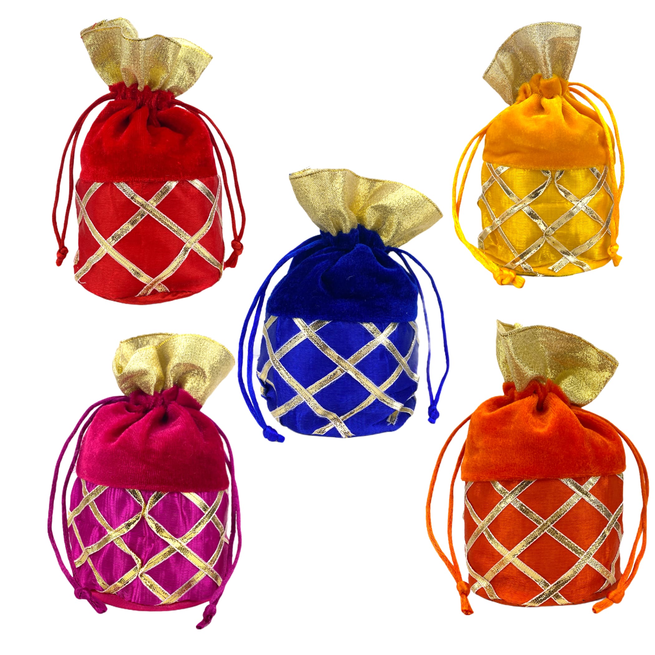 Pack of 20 potli bags eid gift women silk ethnic hand