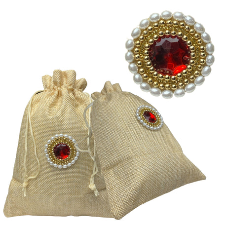 Pack of 5 jute potli bags women ethnic bridal purse indian